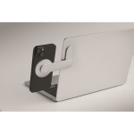 Soporte magnético de aluminio para móvil con anillo metálico color plateado vista fotografía segunda vista