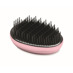 Cepillo de plástico y aluminio para cabello con función desenredante color rosa segunda vista