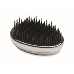 Cepillo de plástico y aluminio para cabello con función desenredante color plateado brillante segunda vista