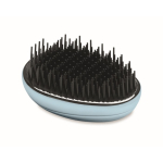 Cepillo de plástico y aluminio para cabello con función desenredante color azul claro segunda vista