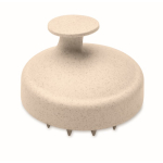 Cepillo masajeador de plástico para masajear y exfoliar cuero cabelludo color beige segunda vista