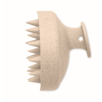 Cepillo masajeador de plástico para masajear y exfoliar cuero cabelludo color beige septima vista