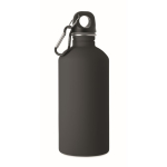 Botella de acero inox. reciclado antifugas con acabado engomado 500ml color negro