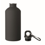 Botella de acero inox. reciclado antifugas con acabado engomado 500ml color negro segunda vista