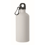 Botella de acero inox. reciclado antifugas con acabado engomado 500ml color blanco