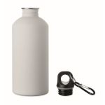 Botella de acero inox. reciclado antifugas con acabado engomado 500ml color blanco segunda vista