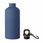 Botella de acero inox. reciclado antifugas con acabado engomado 500ml color azul real segunda vista
