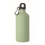 Botella de acero inox. reciclado antifugas con acabado engomado 500ml color verde menta