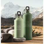 Botella de acero inox. reciclado antifugas con acabado engomado 500ml color verde menta vista bodegón principal