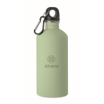 Botella de acero inox. reciclado antifugas con acabado engomado 500ml color verde menta vista principal