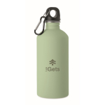 Botella de acero inox. reciclado antifugas con acabado engomado 500ml color verde menta segunda vista principal