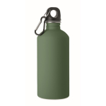 Botella de acero inox. reciclado antifugas con acabado engomado 500ml color verde oscuro