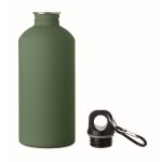 Botella de acero inox. reciclado antifugas con acabado engomado 500ml color verde oscuro segunda vista
