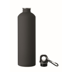 Botella de acero inox. reciclado con acabado engomado y mosquetón 750ml color negro segunda vista