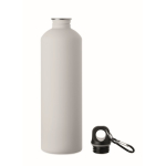 Botella de acero inox. reciclado con acabado engomado y mosquetón 750ml color blanco segunda vista