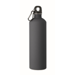 Botella de acero inox. reciclado con acabado engomado y mosquetón 750ml color azul marino