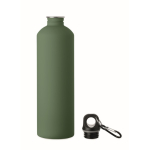 Botella de acero inox. reciclado con acabado engomado y mosquetón 750ml color verde oscuro segunda vista