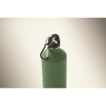 Botella de acero inox. reciclado con acabado engomado y mosquetón 750ml color verde oscuro segunda vista fotografía