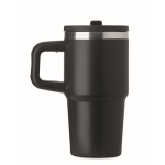 Vaso térmico de acero inoxidable reciclado con tapa y pajita 500ml color negro sexta vista