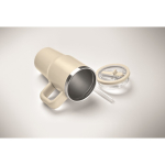 Vaso térmico de acero inoxidable reciclado con tapa y pajita 500ml color beige vista fotografía quinta vista