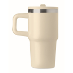 Vaso térmico de acero inoxidable reciclado con tapa y pajita 500ml color beige sexta vista