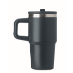Vaso térmico de acero inoxidable reciclado con tapa y pajita 500ml color azul marino sexta vista