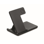 Estación de carga inalámbrica plegable 3 en 1 con soporte integrado 15W color negro