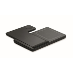 Estación de carga inalámbrica plegable 3 en 1 con soporte integrado 15W color negro tercera vista