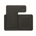 Estación de carga inalámbrica plegable 3 en 1 con soporte integrado 15W color negro octava vista