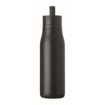 Botella térmica de acero inox. reciclado con asa y tapa fácil 500ml color negro sexta vista