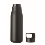 Botella térmica de acero inox. reciclado con asa y tapa fácil 500ml color negro septima vista