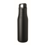 Botella térmica de acero inox. reciclado con asa y tapa fácil 500ml color negro octava vista