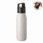 Botella térmica de acero inox. reciclado con asa y tapa fácil 500ml color blanco