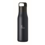 Botella térmica de acero inox. reciclado con asa y tapa fácil 500ml color azul marino vista principal quinta vista