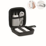 Set de viaje con powerbank magnético 5.000mAh y cargador USB-C color blanco