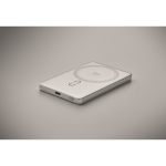 Powerbank magnético de aluminio reciclado con cable y anillo 5.000mAh color plateado mate vista fotografía quinta vista
