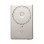 Powerbank magnético de aluminio reciclado con cable y anillo 5.000mAh color plateado mate octava vista