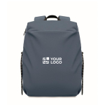 Mochila para portátil de nylon repelente al agua y compatible con 16” color negro mate vista de impresión