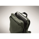 Mochila para portátil de nylon repelente al agua y compatible con 16” color verde oscuro vista fotografía tercera vista