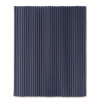 Manta de forro polar a rayas con cinta y tarjeta kraft 450g/m² color azul cuarta vista