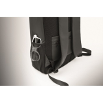 Mochila para portátil de RPET 600D con frontal rígido 15'' color negro vista fotografía septima vista