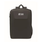 Mochila para portátil de RPET 600D con frontal rígido 15'' color negro vista de impresión