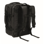 Mochila extensible de RPET 600D con compartimentos y cinta trolley 20L color negro segunda vista