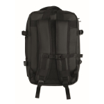 Mochila extensible de RPET 600D con compartimentos y cinta trolley 20L color negro quinta vista
