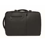 Mochila extensible de RPET 600D con compartimentos y cinta trolley 20L color negro octava vista