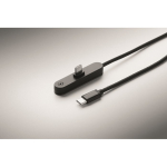Cable de 1 metro tipo USB-C para carga y transferencia de datos 60W color negro vista fotografía septima vista