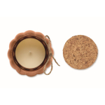 Portavelas de vidrio con tapa de corcho y vela con aroma a vainilla color marrón quinta vista