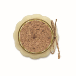 Portavelas de vidrio con tapa de corcho y vela con aroma a vainilla color beige sexta vista