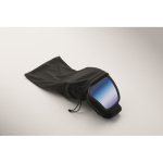 Gafas de esquí de lente espejada con protección UV400 y antirrayaduras color azul vista fotografía cuarta vista