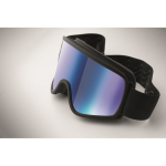 Gafas de esquí de lente espejada con protección UV400 y antirrayaduras color azul vista fotografía quinta vista
